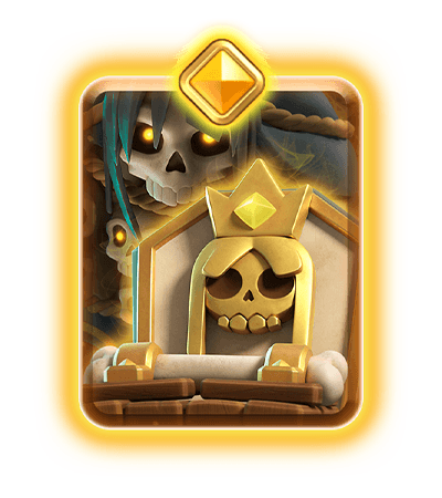 Hero Tombstone card art in Clash Royale with Tomb Queen rising