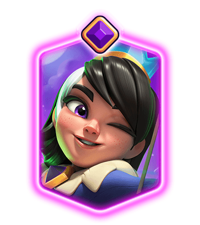 Evolved Princess in Clash Royale firing an icy arrow with a frost effect