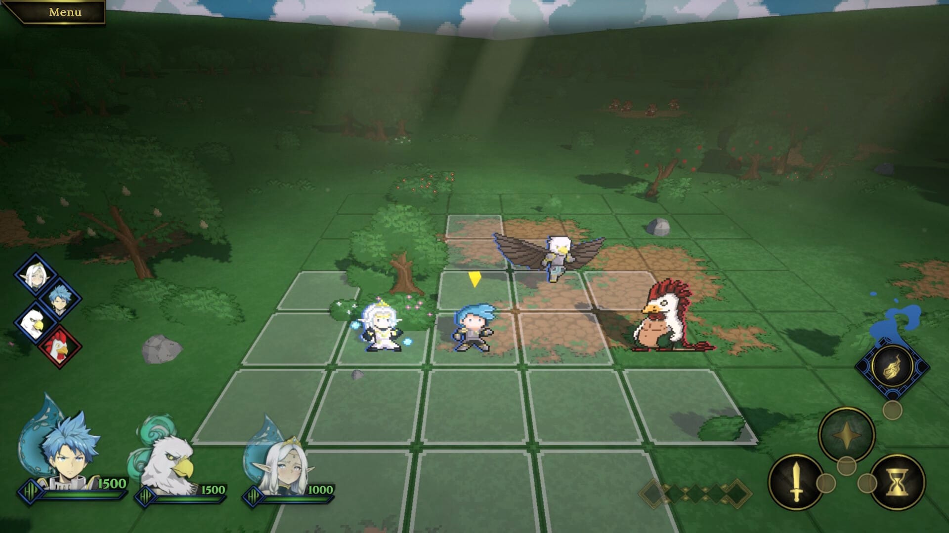Heroes of Anirea squad-based combat in handcrafted pixel art