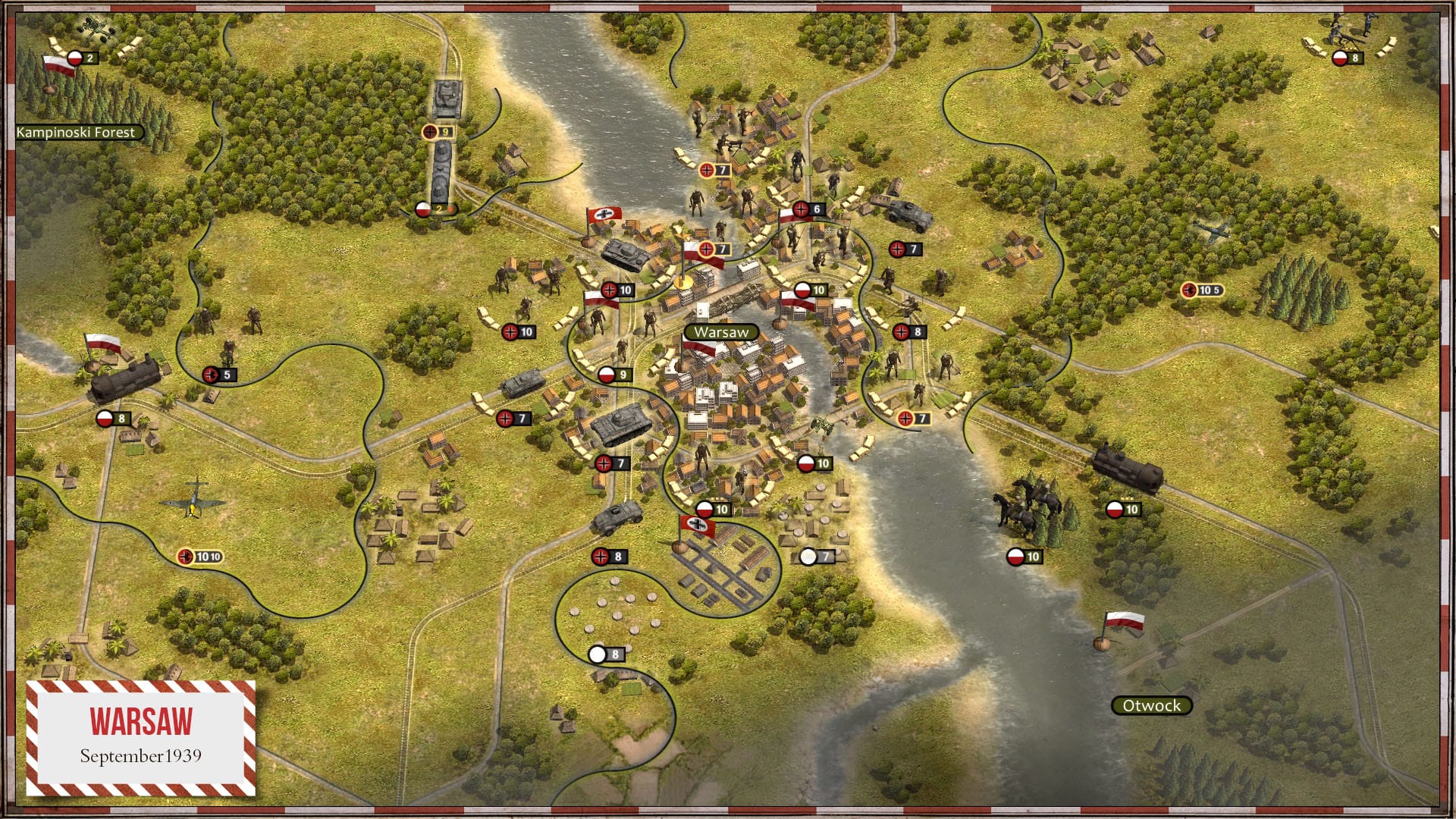 Order of Battle World War II gameplay showing hex-based units across a 3D battlefield
