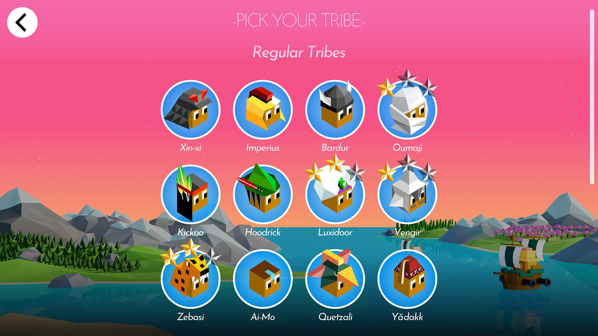 The Battle of Polytopia gameplay showing a tribe expanding across a tiled map within a turn limit