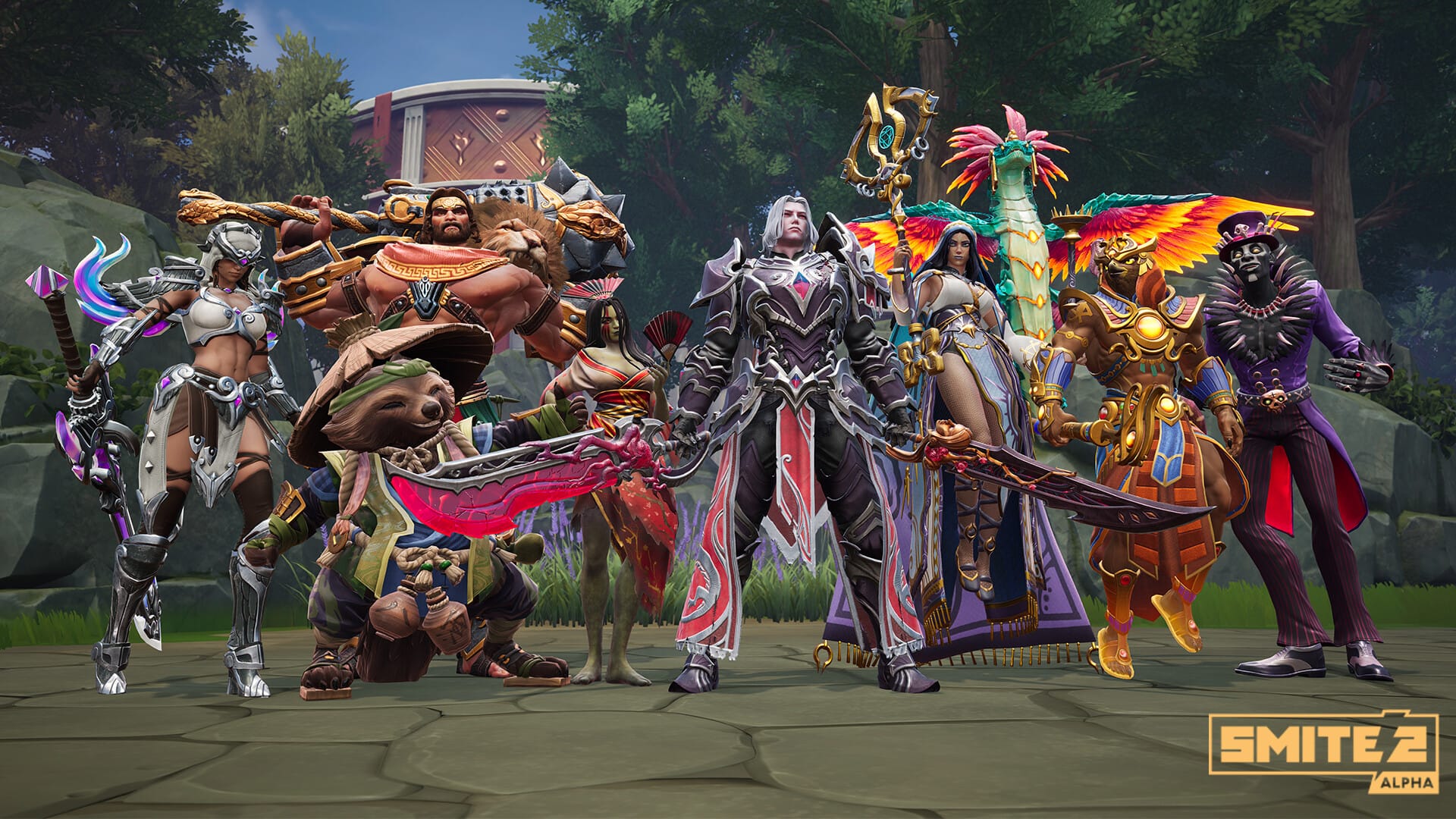 SMITE 2 third-person MOBA combat between god characters