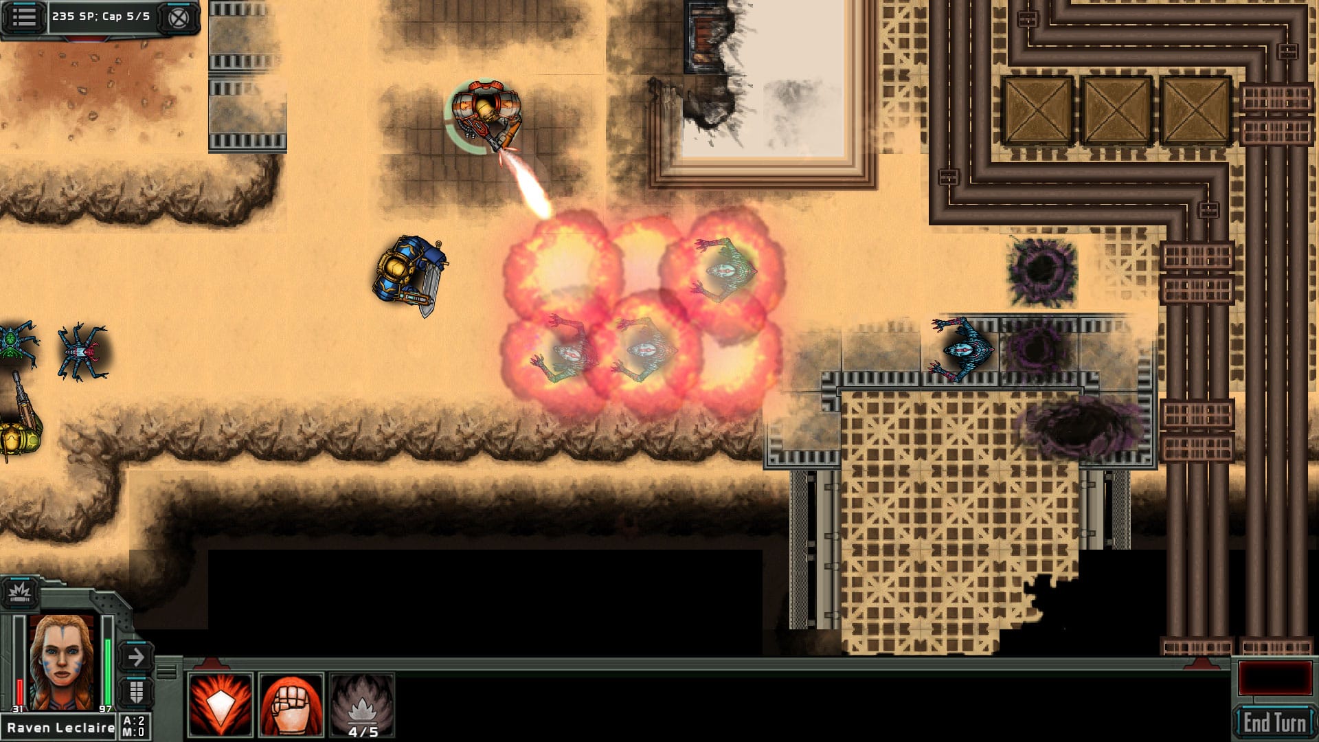 Templar Battleforce gameplay showing mech-suited Templar squads fighting xenos on a grid