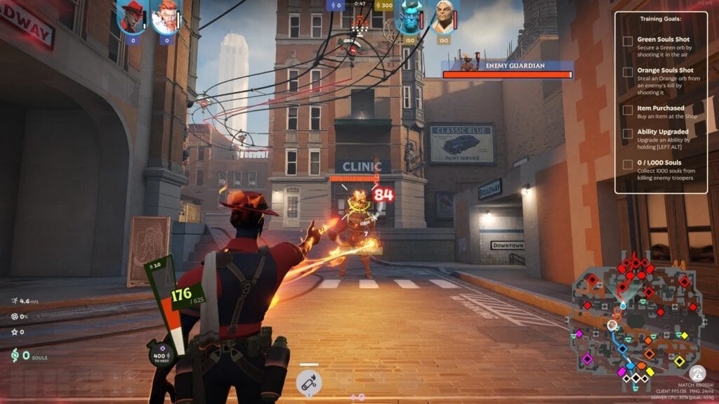 Deadlock third-person MOBA shooter gameplay
