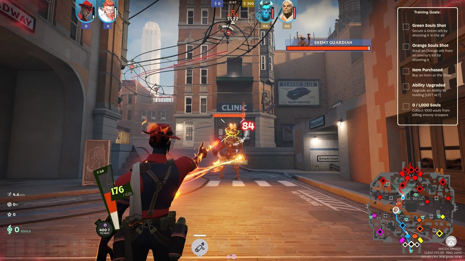 Deadlock gameplay screenshot showing Valve's hero shooter MOBA hybrid on PC