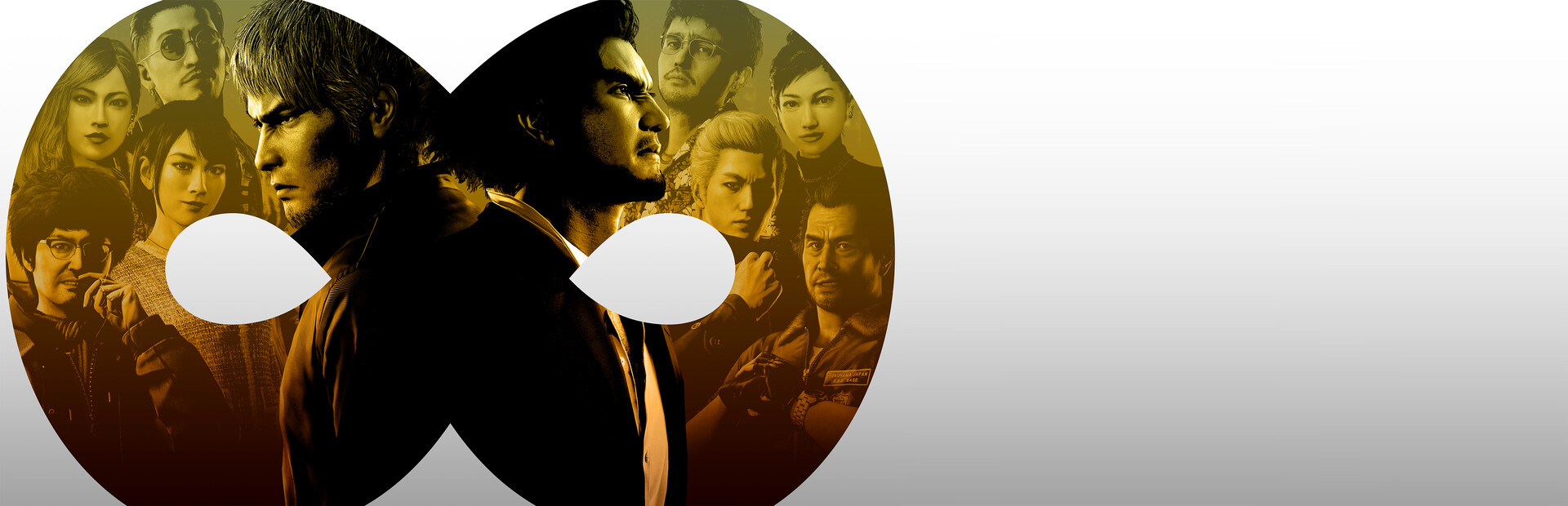 Like a Dragon Infinite Wealth key art showing Ichiban Kasuga and the party from the turn-based Yakuza spinoff