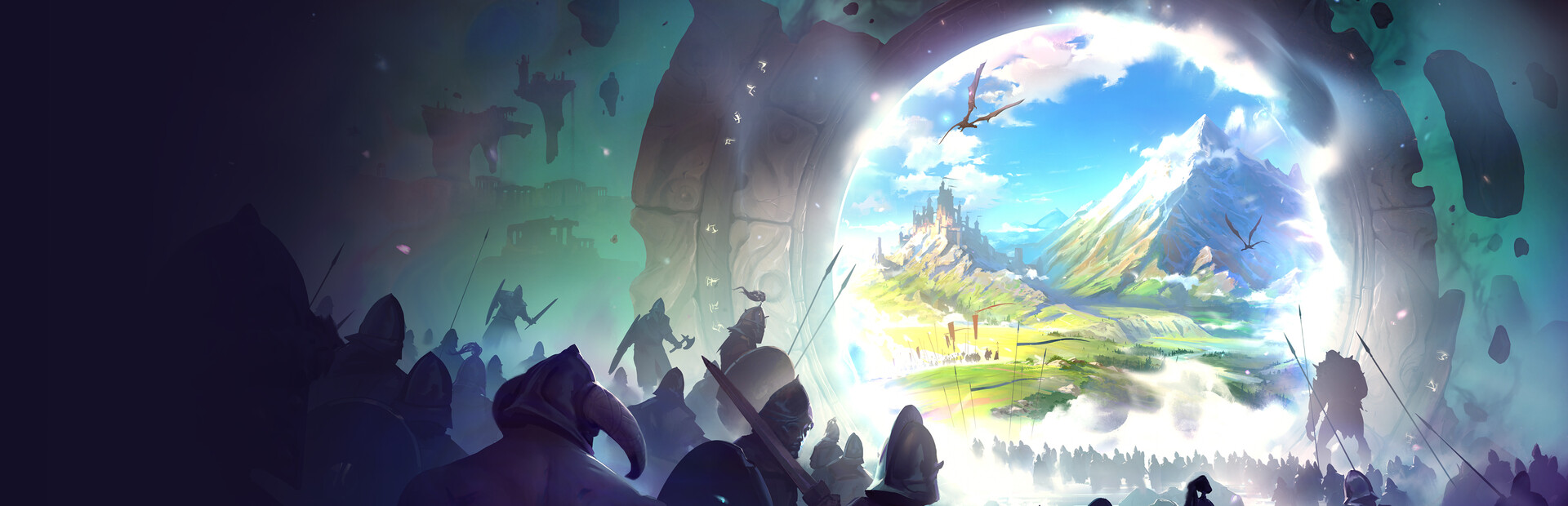 Age of Wonders 4 key art from a multiplayer turn based rpg style fantasy 4X campaign