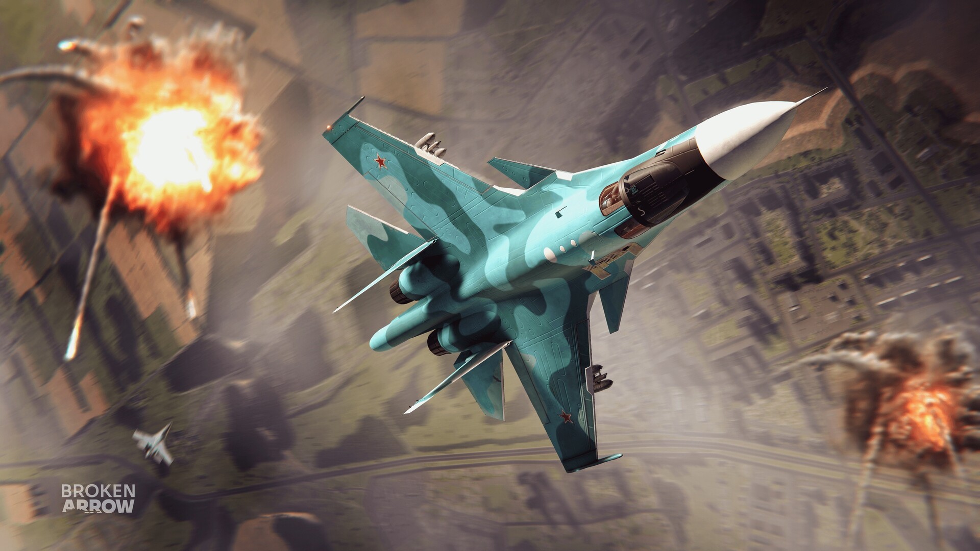 Broken Arrow aircraft running a strike over a contested battlefield