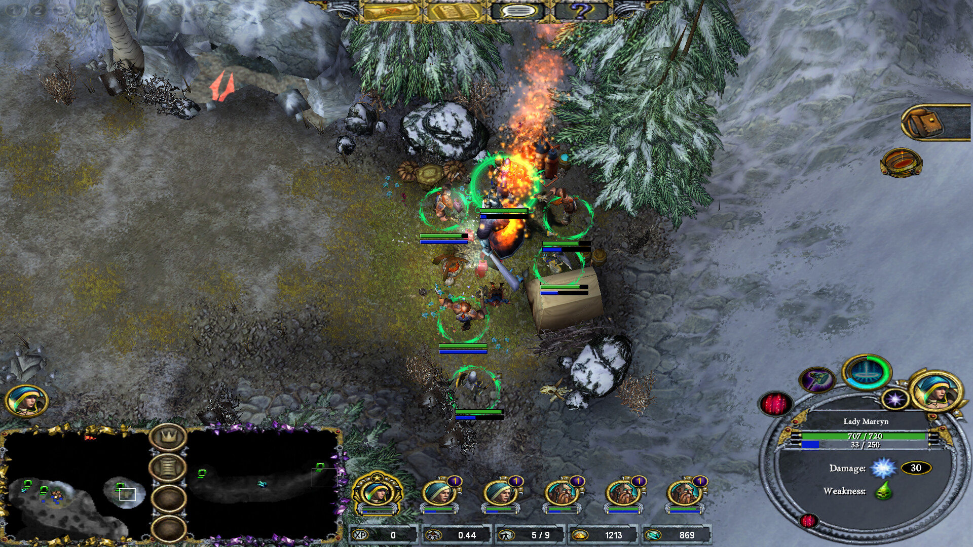 Dungeons and Dragons Dragonshard champions leading troops on the surface map
