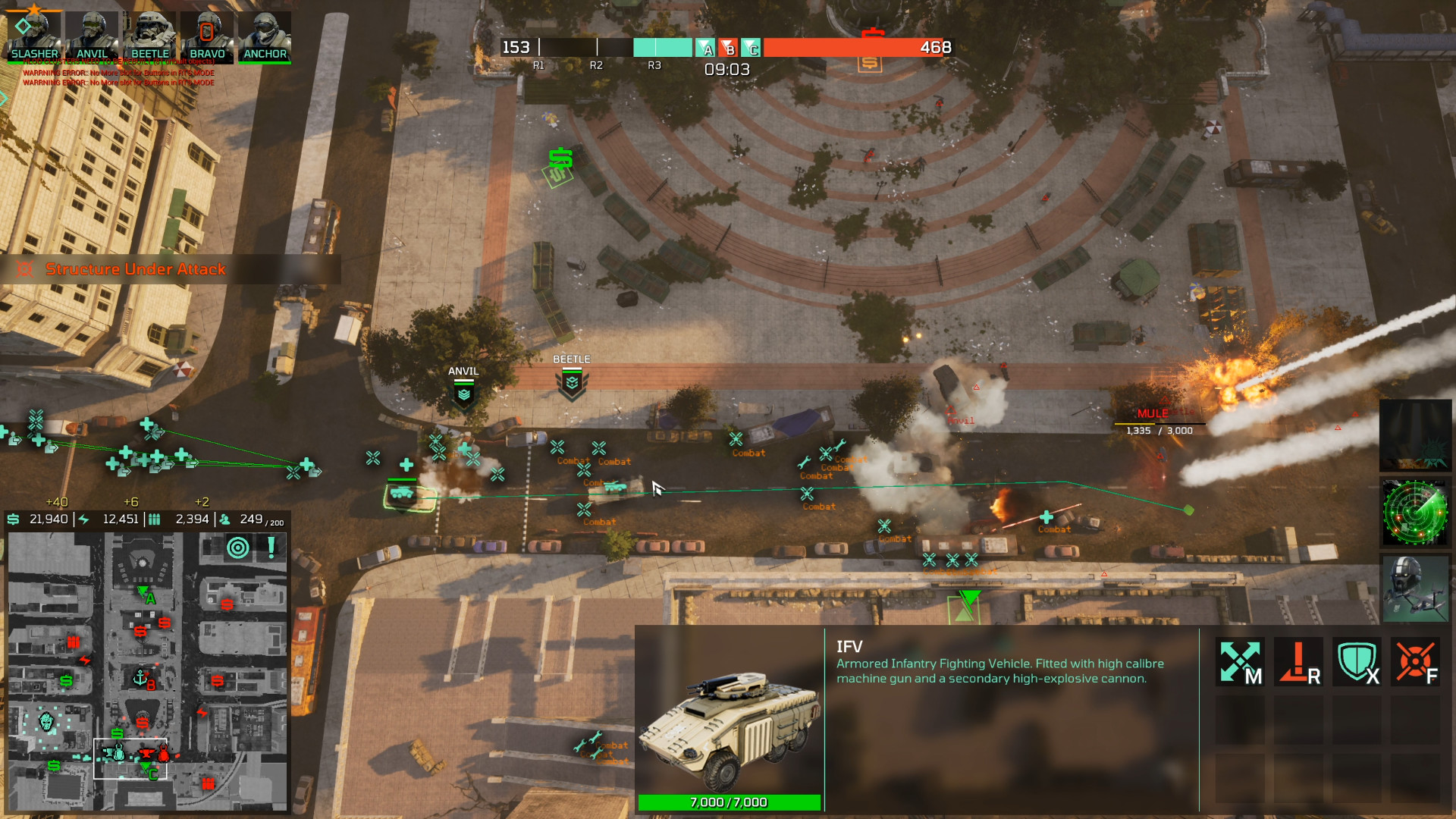 Eximius Seize the Frontline squad advancing on an objective under fire