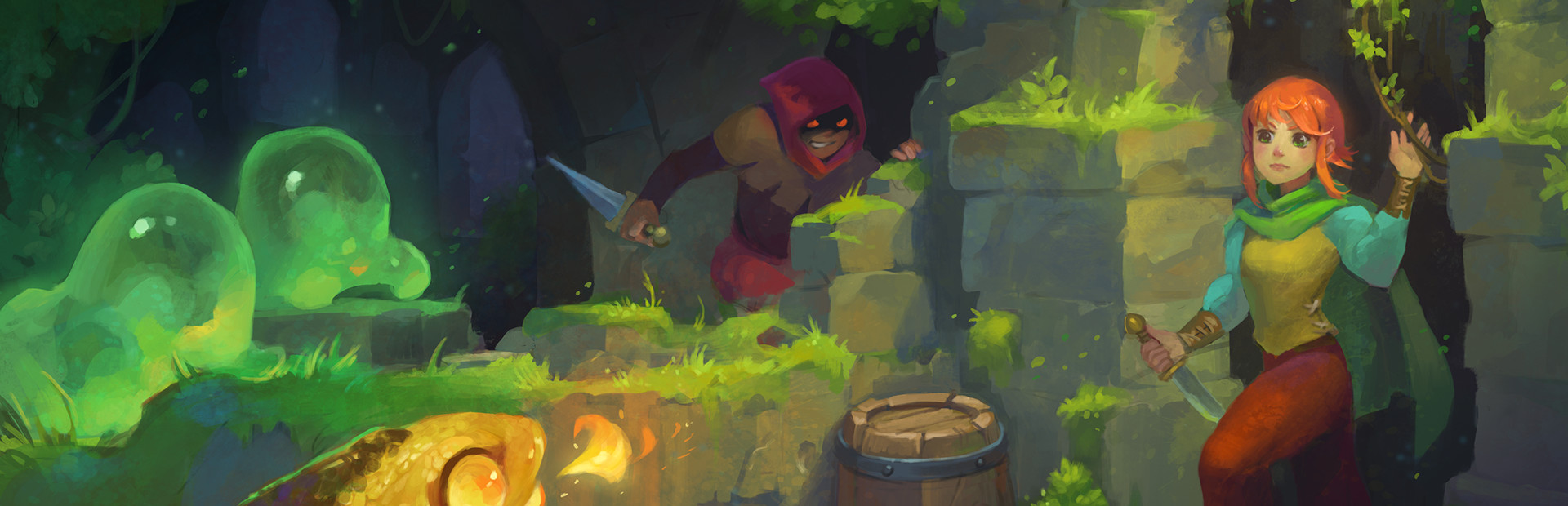 Tangledeep key art from the 16-bit inspired turn based dungeon crawler by Impact Gameworks
