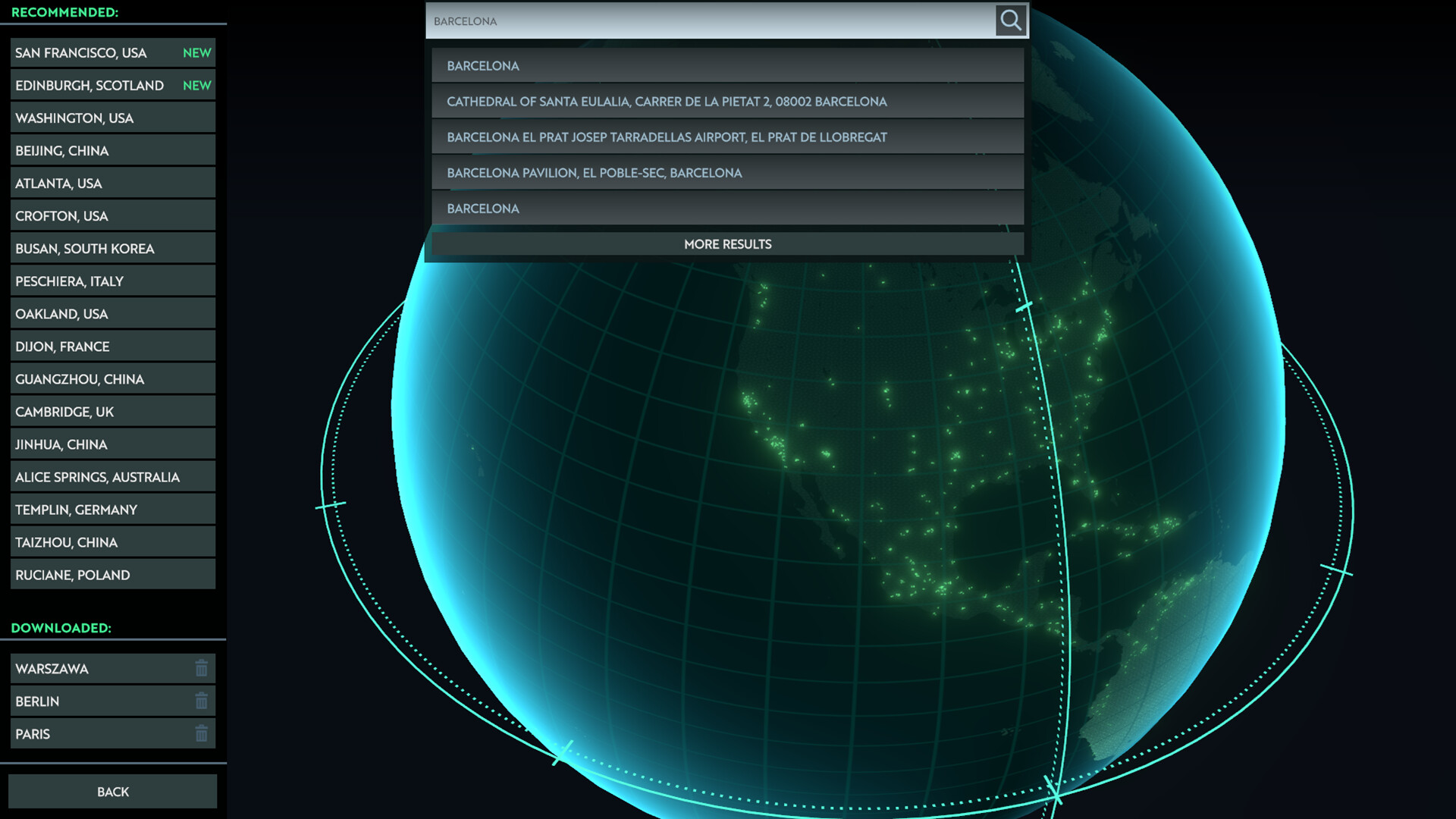 Infection Free Zone settlement built inside a real-world city map at night
