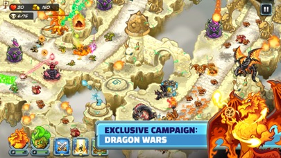 Kingdom Rush 5: Alliance TD gameplay showing towers defending a lane against enemy waves
