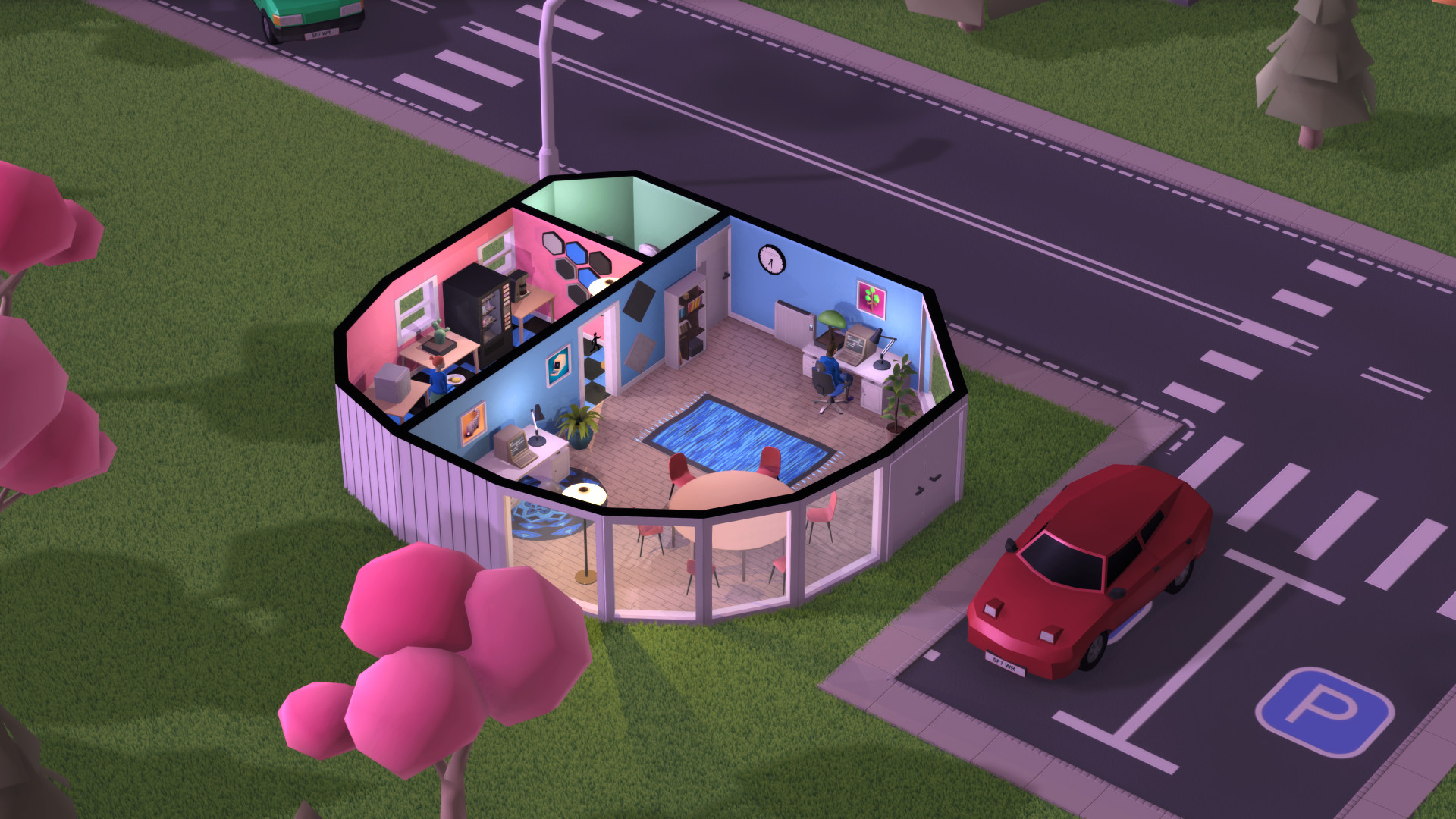 Software Inc cutaway office building with staff at desks