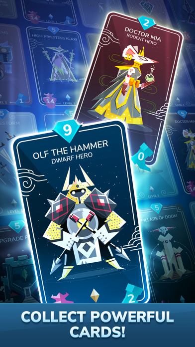 Stormbound gameplay showing units advancing across a lane-based card battlefield